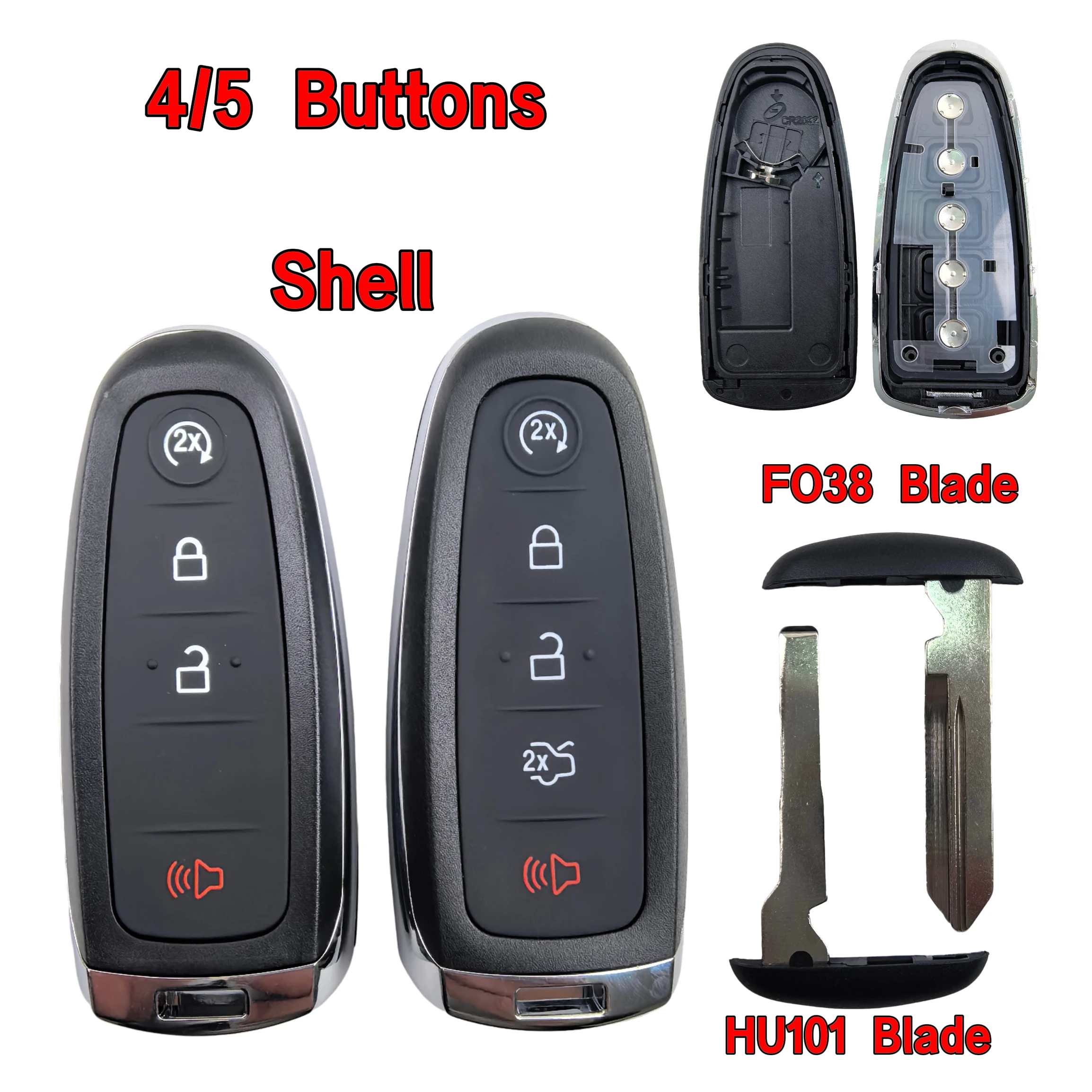 4/5Buttons FCC: M3N5WY8609 Remote Control Smart Car Key Shell Replacement For Ford Explorer Edge Flex C-max Taurus 2011-2015