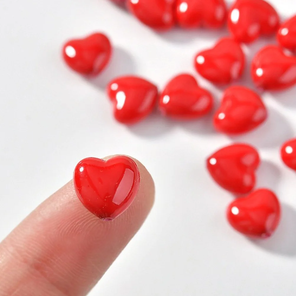

10 Pcs Spacer Beads Jewelry Making Beading Supplies Spacers for Heart-shaped Red Jewellery