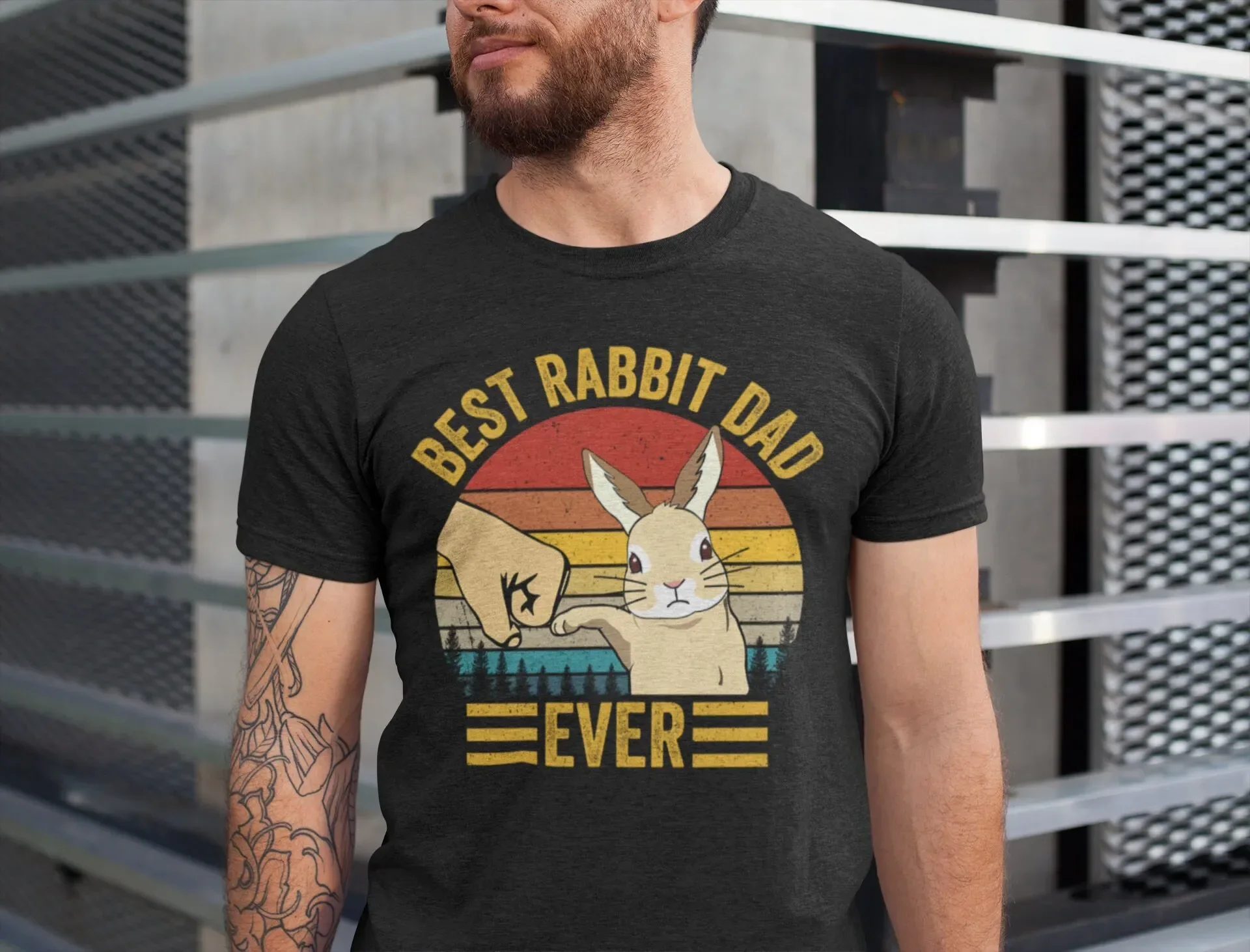 Best Rabbit Dad Ever T Shirt Bunny For Easter Daddy