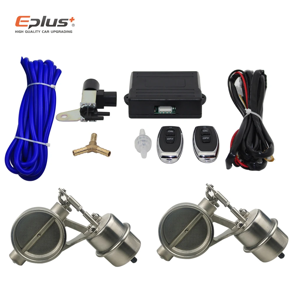 Universal Stainless Steel Exhaust Valve Controller Device Remote Kit Car Vacuum Exhaust Cutout Valve Kit 51/60/63/76MM