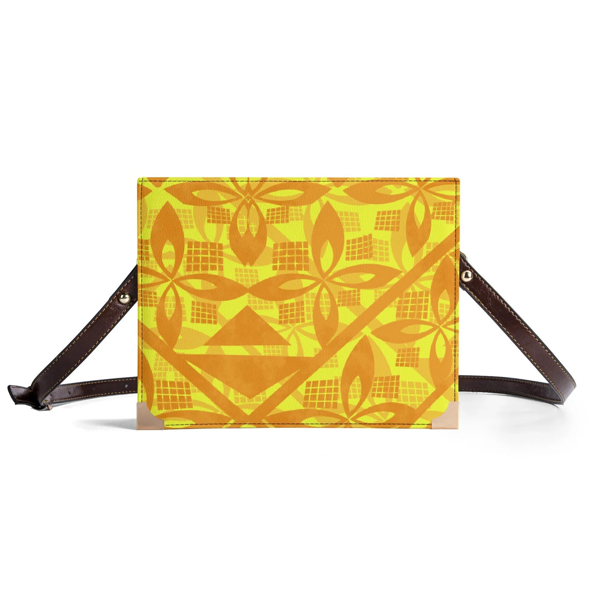 Bedruckte quadratische Umhängetasche im polynesischen Stil, Clutch mit großem Fassungsvermögen, anpassbare neue Umhängetasche und Handtasche