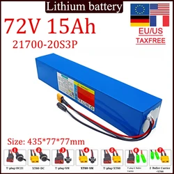 72V 15Ah 20S3P 21700 lithium battery pack 1000W-2000W 74V for battery Built-in 30A BMS Suitable for power tools battery