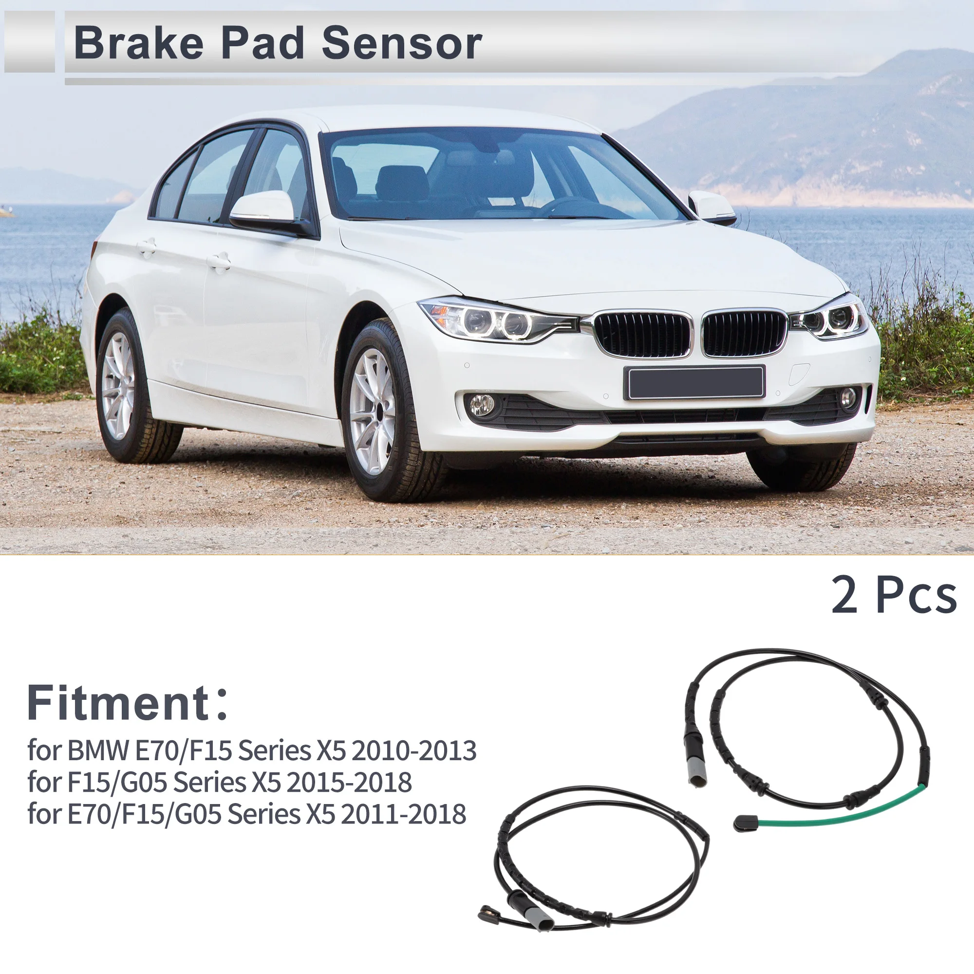 

UXCELL Датчик износа тормозных колодок переднего и заднего колеса No 34356792571 для BMW E70/F15 серии X5