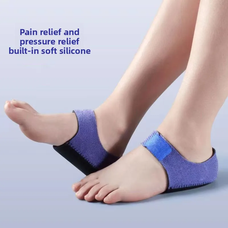 Diving Fabric Silicone Heel Sleeve with Velcro, Shock-Absorbing Heel Gel Protector, Anti-Friction and Anti-Crack, Washable