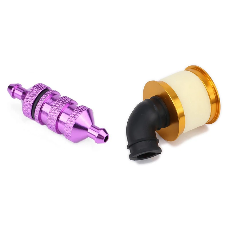 Air Filter Sponge Open Alloy Aluminum 04104 With 1/8 1/10 RC Model Car Spare Parts Fuel Filter Nitro Purple