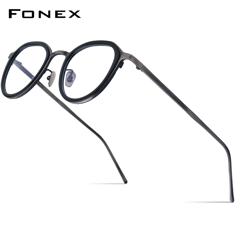 

FONEX Acetate Titanium Glasses Men 2023 New Women Simple Retro Square Eyeglasses Eyewear IE-011