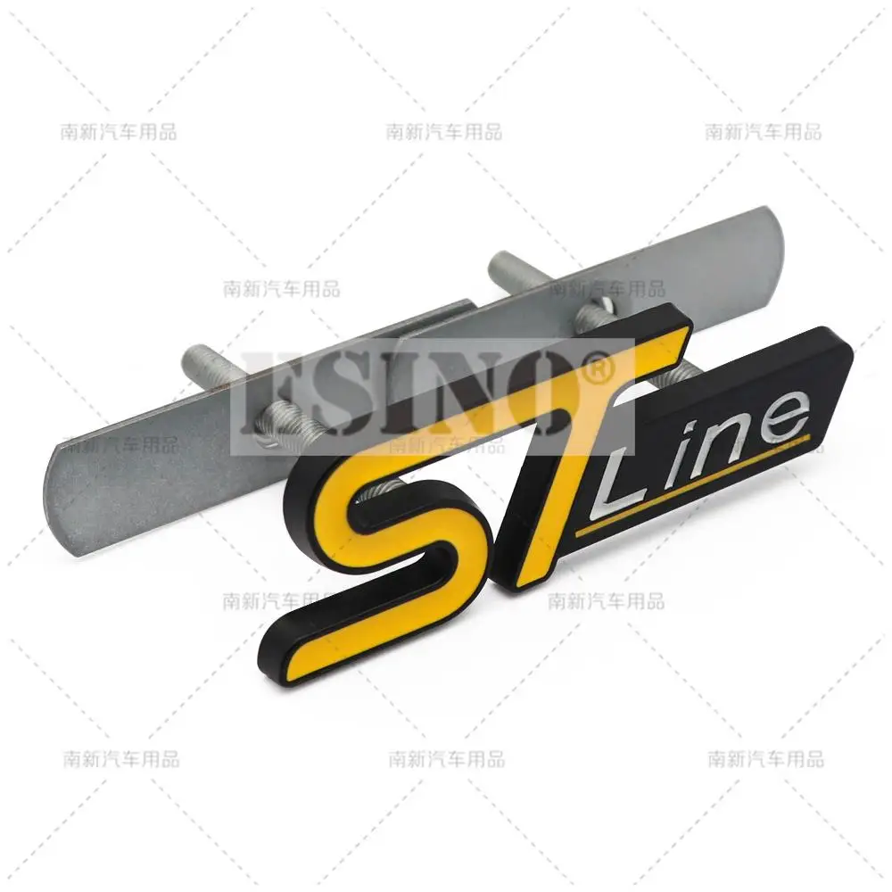 3D ST Line Car Front Grill Emblem Body Sticker Decal Metal Zinc Alloy Badge for Ford Focus Fiesta Edge Kuga Escape
