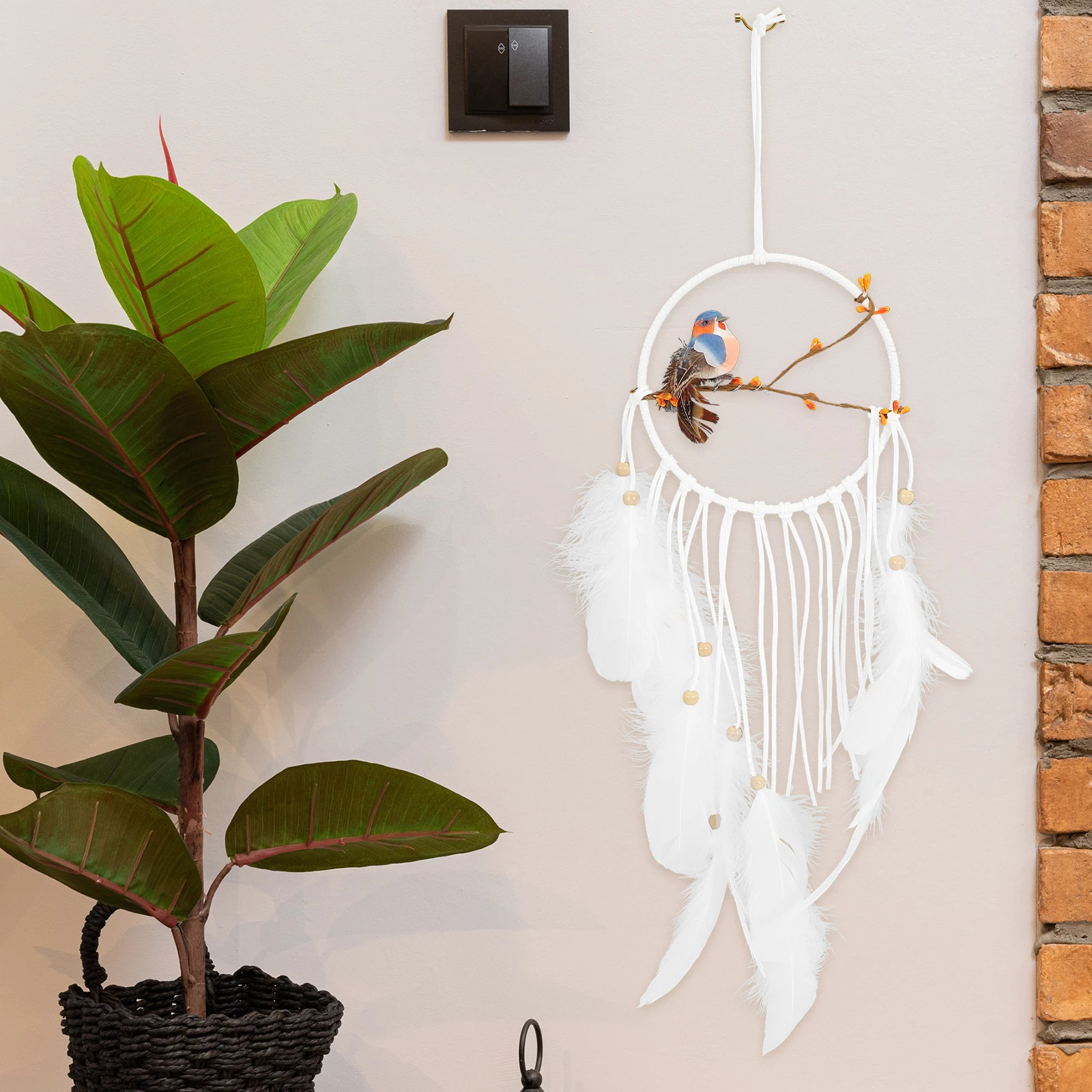 

Christmas Decorations Dream Catcher Wind Chimes Macrame Wall Lace Hangings White Mother