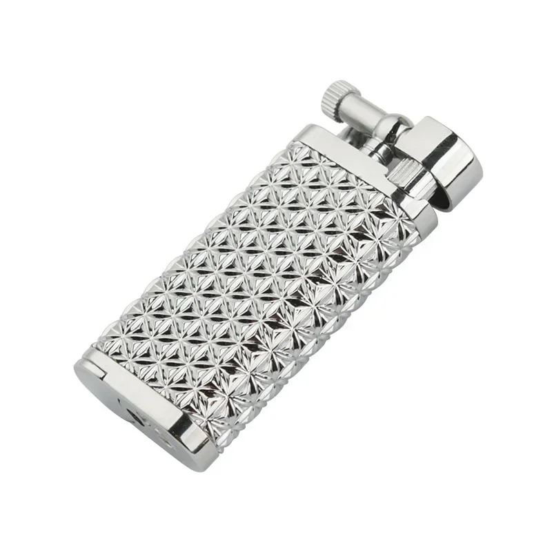 Briquet à flamme nue inclinée haut de gamme, briquet à gaz butane, meule, ville, métal, briquet à tuyau créatif