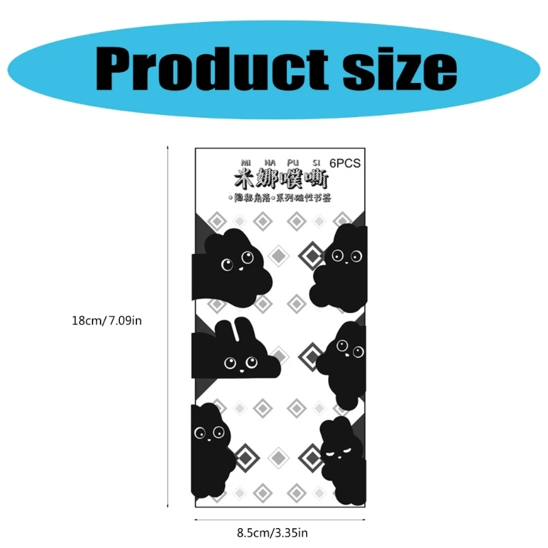6pcs Animal Bookmarks Page Marker Clip for Teacher Book Lover Student 601E