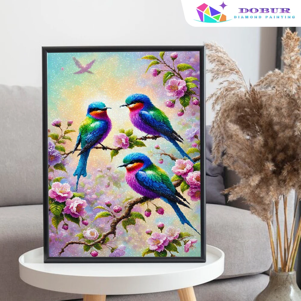 DIY Diamond Painting Kit Flowers And Birds 2024 Round/Square Diamond  Full Diamond Mosaic Home Decoration Painting