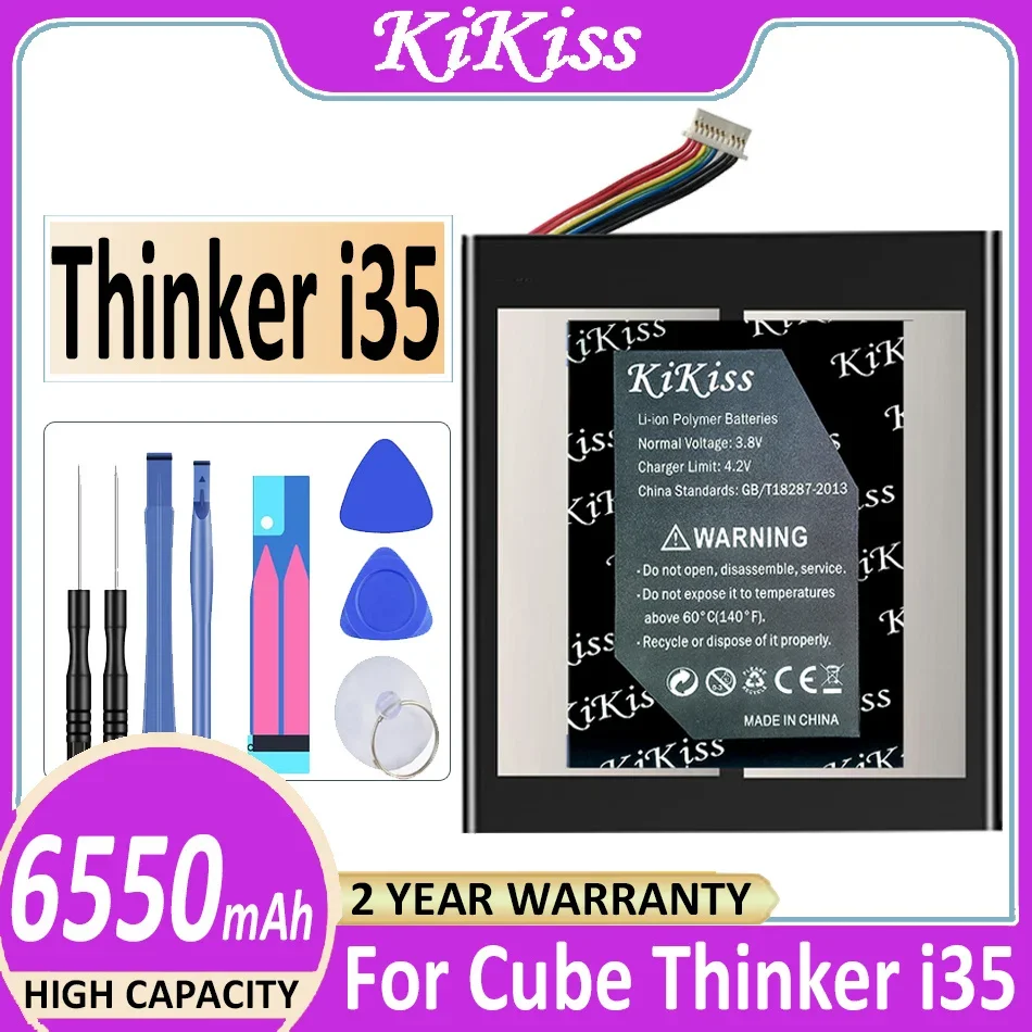 

Аккумулятор KiKiss для ALLDOCUBE Cube Thinker Tablet PC Kubi Li-Po, перезаряжаемый I35/2869178 с 10 линиями, 6550 мАч