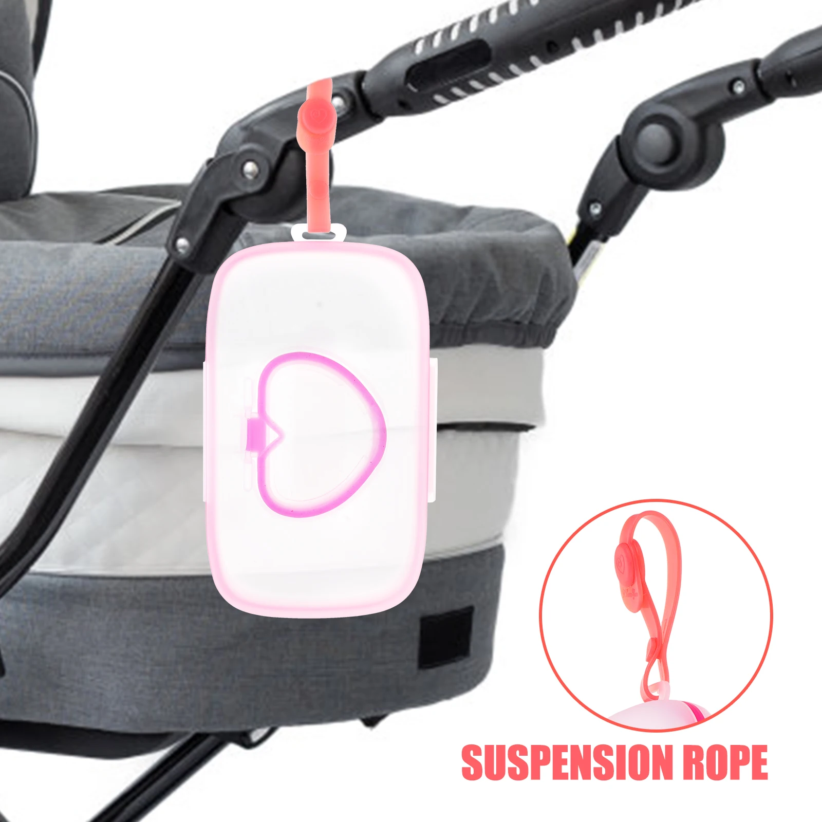 2PCS Portable Wipes Case Box Baby Stroller Hanging Wipes Box Lightweight Durable Wet Tissue Case Belt Stroller Crib Outdoor