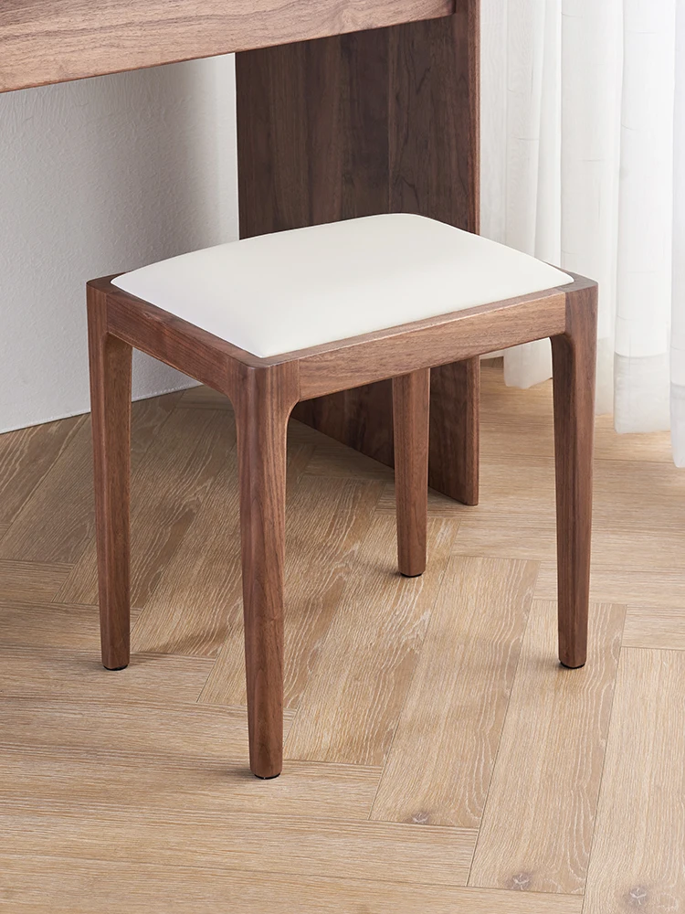 

North American black walnut dressing solid wood dressing stool Nordic dressing stool bedroom makeup nail