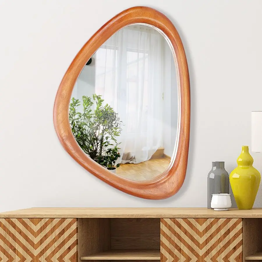 

Irregular Wall Mirror, 30 20 inch Asymmetrical Wood Mirrors, Entryway Mirror, Hanging Vertically and Horizontally. Mirrors for W