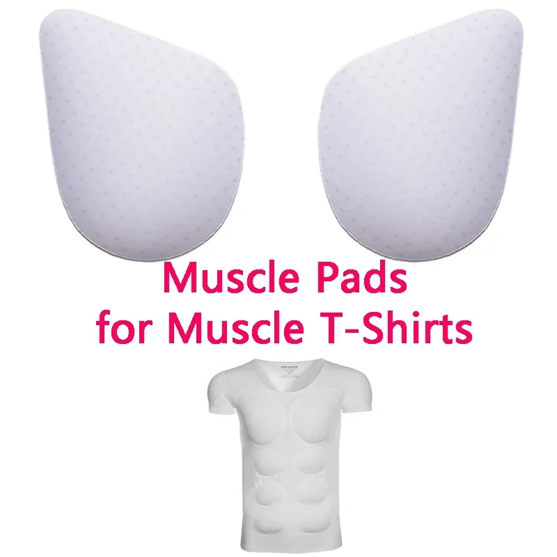 3D Spons Pads voor Nep Spier T-Shirt Man Cosplay Arm Borst Accessoires Party Body Shaper Onzichtbare Corset Top Pad Hemdjes