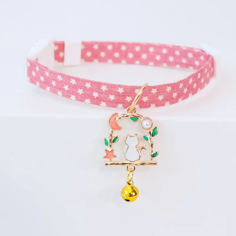 18-48CM Small Cat Necklace Neck Collar Safety Breakaway Small Dog Tie Adjustable Strap for Puppy Kittens collar with bell