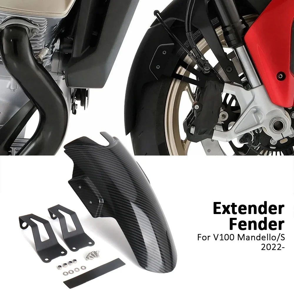 

New Motorcycle Accessories For Moto Guzzi V 100 V100 Mandello S 2022 2023 2024 Front Mudguard Fender Extender Extension Kit