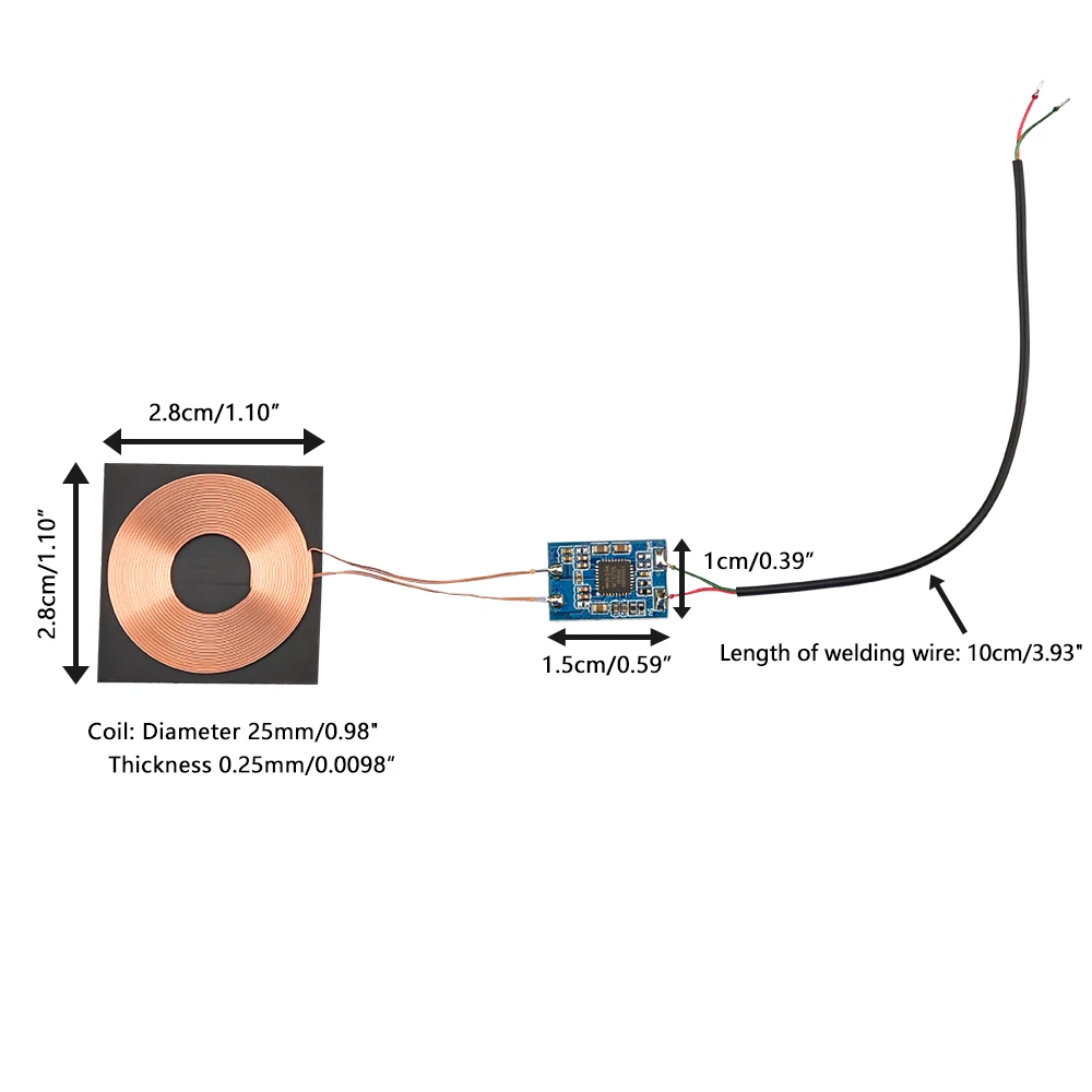 Mini Wireless Charger Module Receiver PCBA Circuit Coil Board 3W Standard Power Bank Charging For iPhone HUAWEI CE/FCC/ROHS