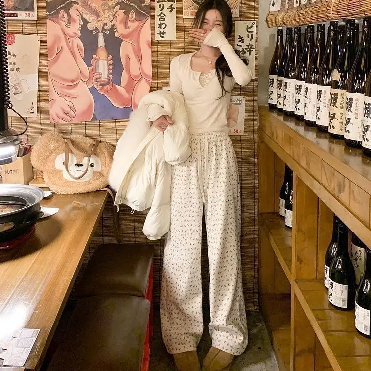 Spodnie damskie, spodnie damskie, spodnie codzienne, damskie spodnie z szerokimi nogawkami w stylu amerykańskim, z wysokim stanem, luźne, proste nogawki, spodnie luźne w stylu Y2K