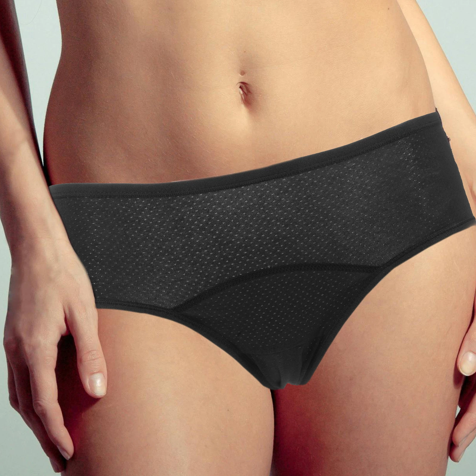 

4pcs Women'S Menstrual Cotton Heavy Flow Leak-Proof Brief Panties Midrise Breathable Period Hipster Underwear For Pregnant