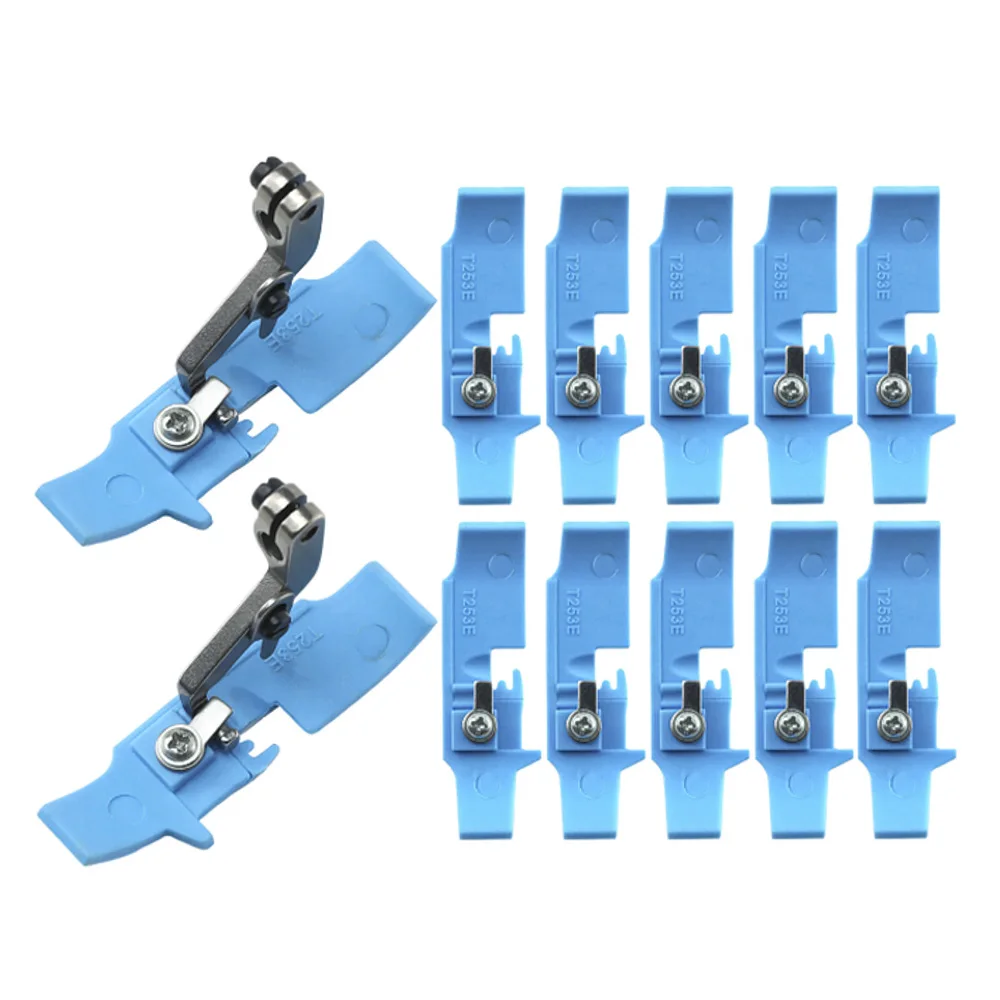 Kit de Calcador Plástico (Base PTFE) Compatível com Máquinas Overlock Industriais Yamato AZ6020G, AZ8020G, CZ6025 de 4 Fios (12 Peças)