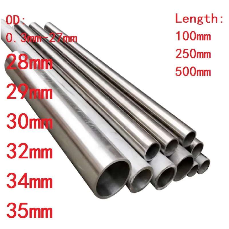1PC 304 Stainless Steel Precision Pipe Tube OD 0.3mm-27mm 28mm 29mm 30mm 32mm 34mm 35mm Length 100mm 250mm 500mm