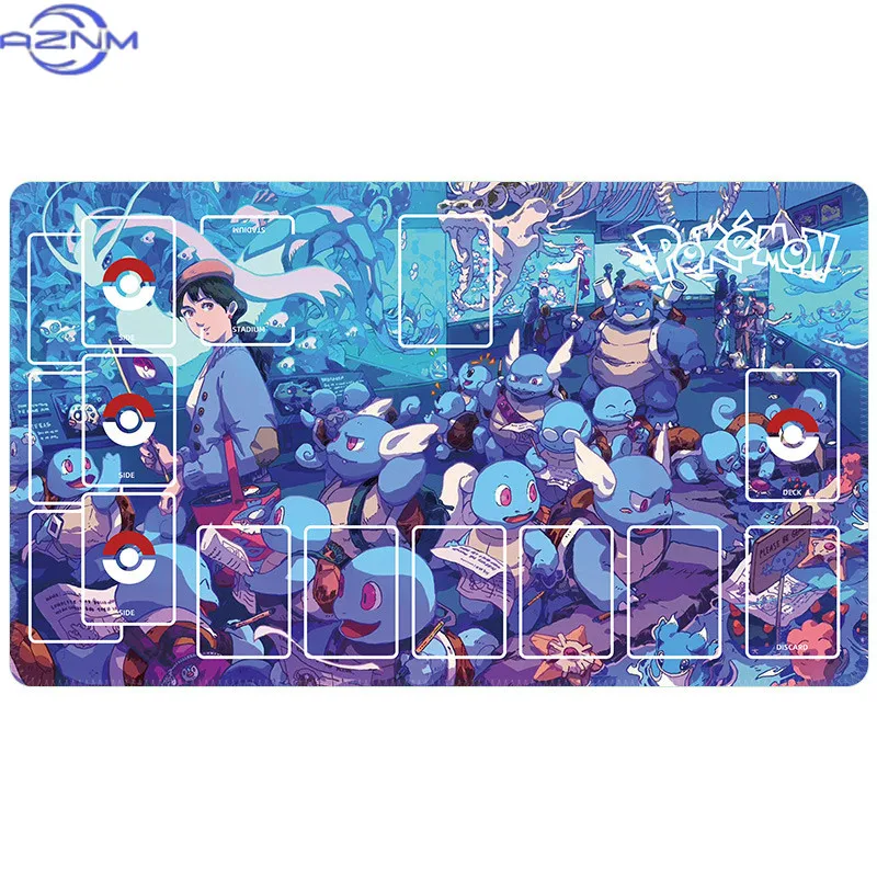 Anime Girl Trainer Partner Pokemon TCG Playmat, Waterproof Non-Slip Mouse Mat for Card Game