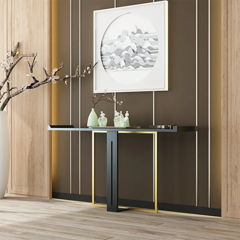 New Chinese-style Shentai solid wood entrance table, against the wall and strip case entrance entrance platform