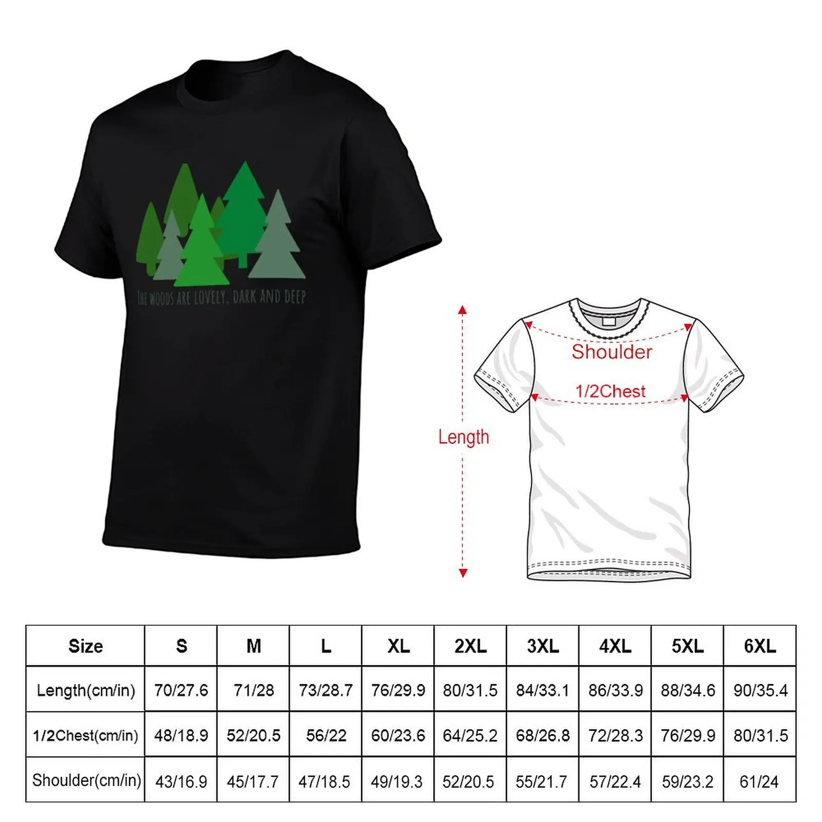 Pine Forest Poem, Robert Frost Stopping By Woods on a Snowy Evening T-Shirt Casual Work Wear T-Shirt
