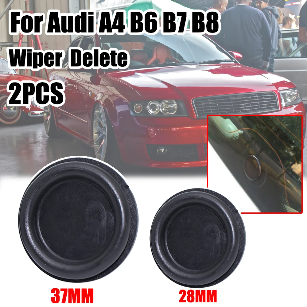 2PCS 37MM 28MM For A4 B6 B7 B8 A1 Car Rear Windshield Wiper Delete Bung Grommet Blade Rubber Plug Waterproof Block Off Tailgate