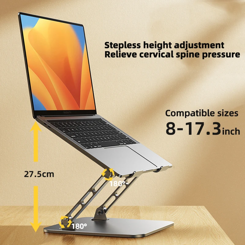 Laptop Stand Carbon Steel Stand Suspended Liftable Desktop Height Folding Vertical Bracket Computer Fan Cooling relieve fatigue