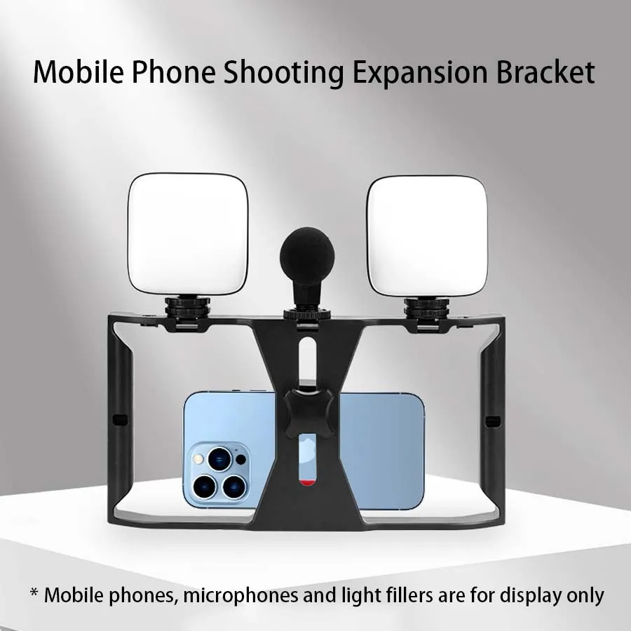 Handheld stabilizer rotating gimbal holder, mobile phone microphone holder, fill light, live streaming mobile phone frame