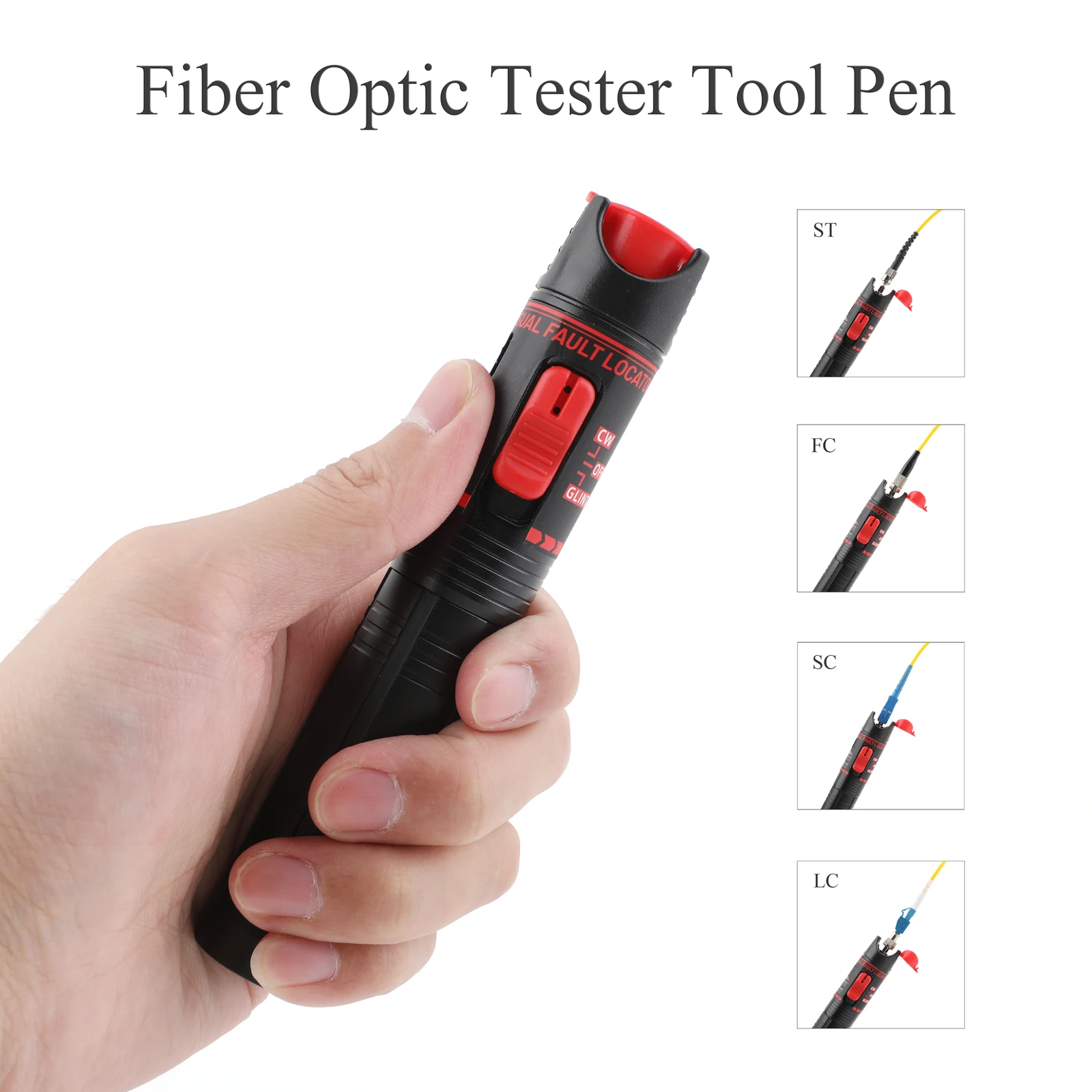 

Rechargeable fiber tester tool kit 15mW/30mW/50mW/80mW/100mW FTTH Optic Pen SC/FC/ST Red Laser Power Meter