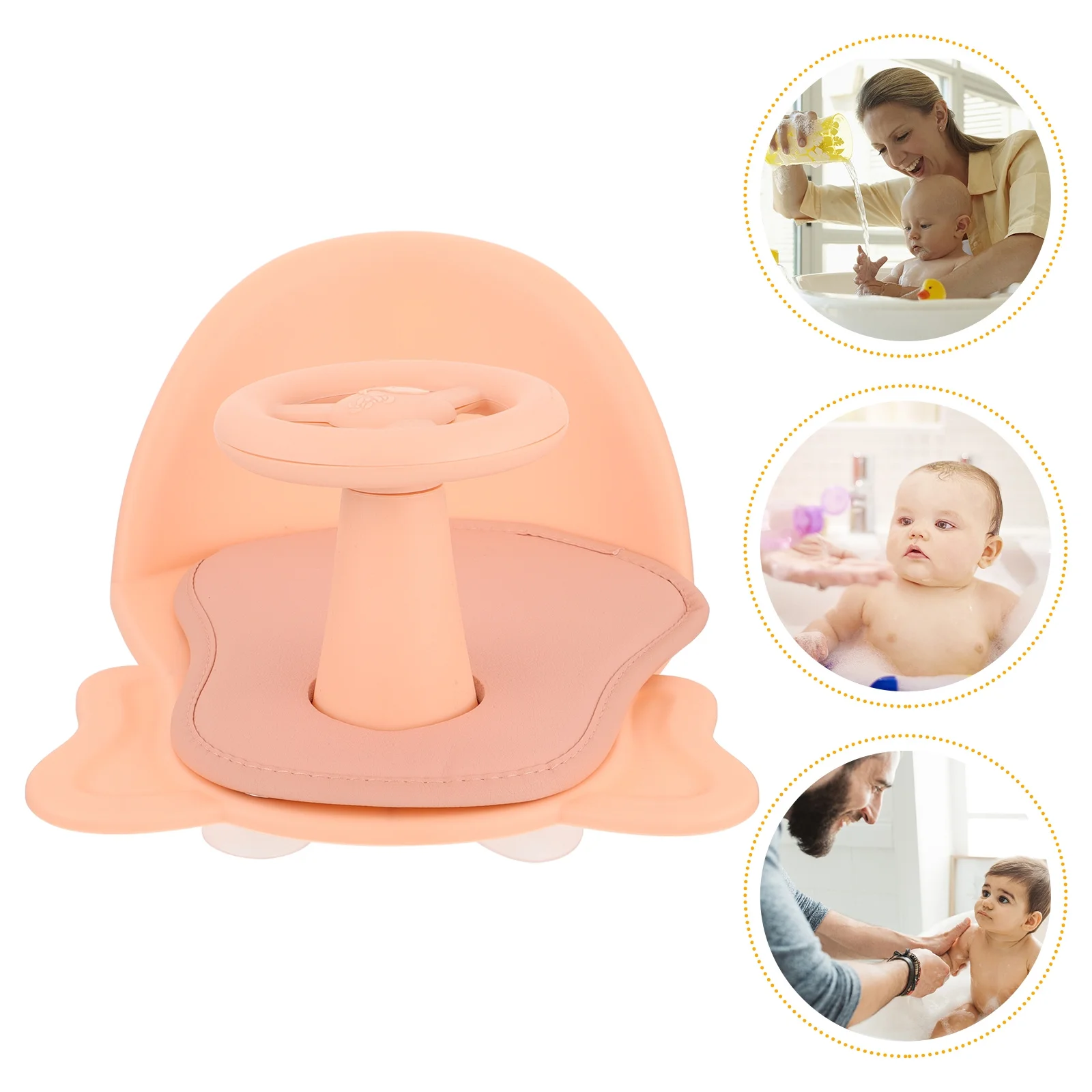 مقعد حمام، مسند ظهر مرتفع، مساند للذراعين، كوب شفط، كرسي استحمام آمن ومستقر، مستلزمات الحمام، كرسي استحمام مريح #4