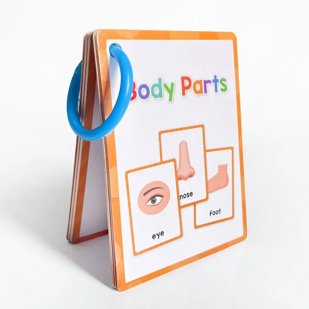 Tarjetas didácticas Montessori para educación temprana, tarjetas de vocabulario en inglés, material didáctico para niños pequeños de doble cara