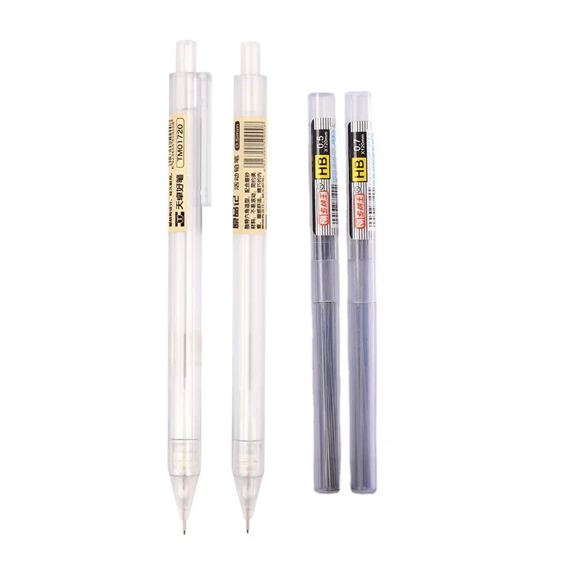 Mechanical Pencils With Refills Set 0.5/0.7mm 2H/2B/HB Transparent Drafting Writting Mechanical Pencil School Office Stationery