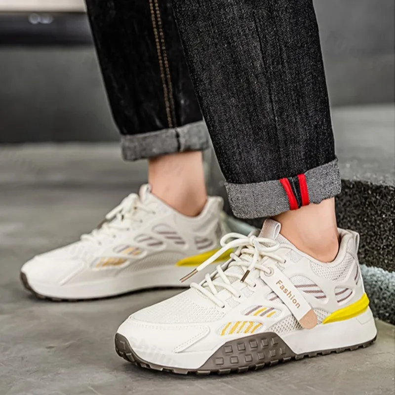 

Men's Summer Mesh Breathable Casual Shoes 2025 New Fashion Trend Sports Non Slip Thick Soled Shoes Comfortable Chunky sneakers