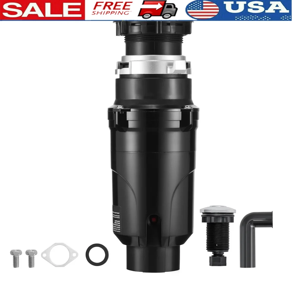 

1/2HP Garbage Disposal 3450RPM Food Waste Processor Low Noise Continuous Feed Grinding System Easy Installation Durable