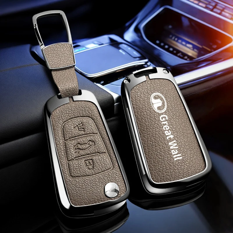 Suat Leather Car Key Case Great Wall Haval Hover Fengjun 5 6 H3 H5 H6 H1 H3 C30 C50 M4 3 Car Key Cover Zinc Alloy Leather Protec
