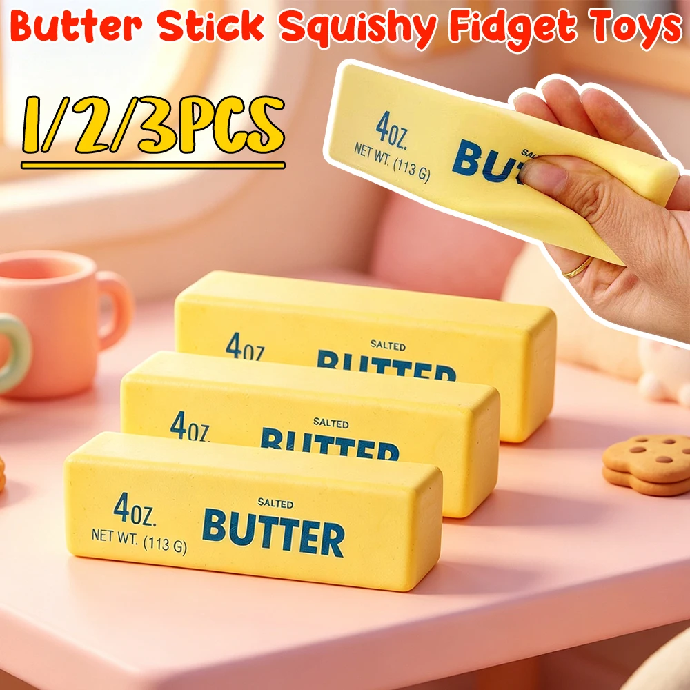New Soft Slow Rebound Butter Stick Realistic Silicone Squeeze Stress Relief Gadget Desk Office Accessory Funny Anti-Anxiety Gift