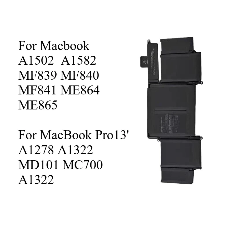 

Высококачественная батарея для Macbook A1502 A1582 MF839 MF840 MF841 ME864 ME865 MacBook Pro 13' A1278 A1322 MD101 MC700 A1322