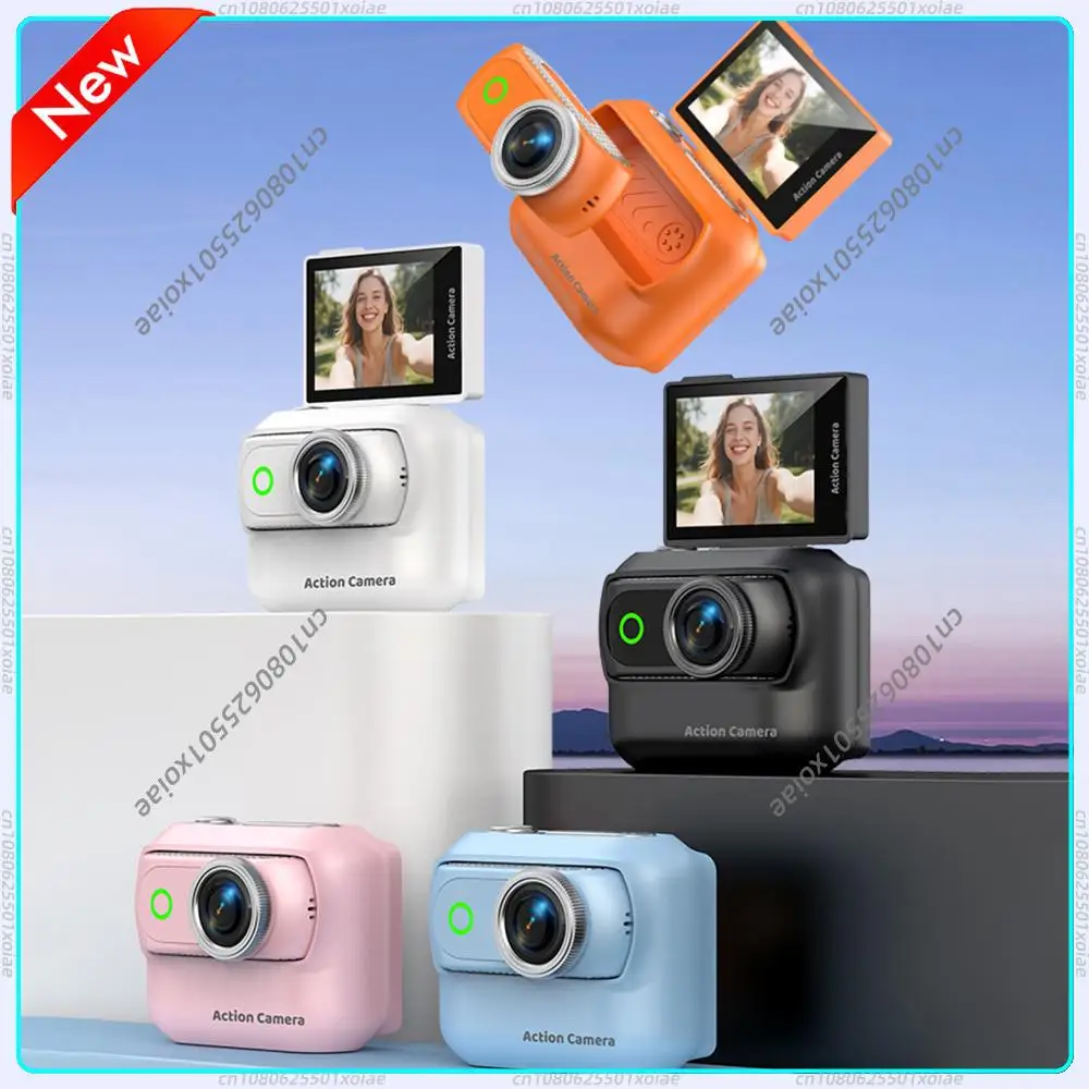 

4K Thumb Action Camera Magnetic Mini Vlog Cam Anti Shake Wi Fi Wearable POV Camera with Hat Clip for Sports Cycling Travel Vlogg