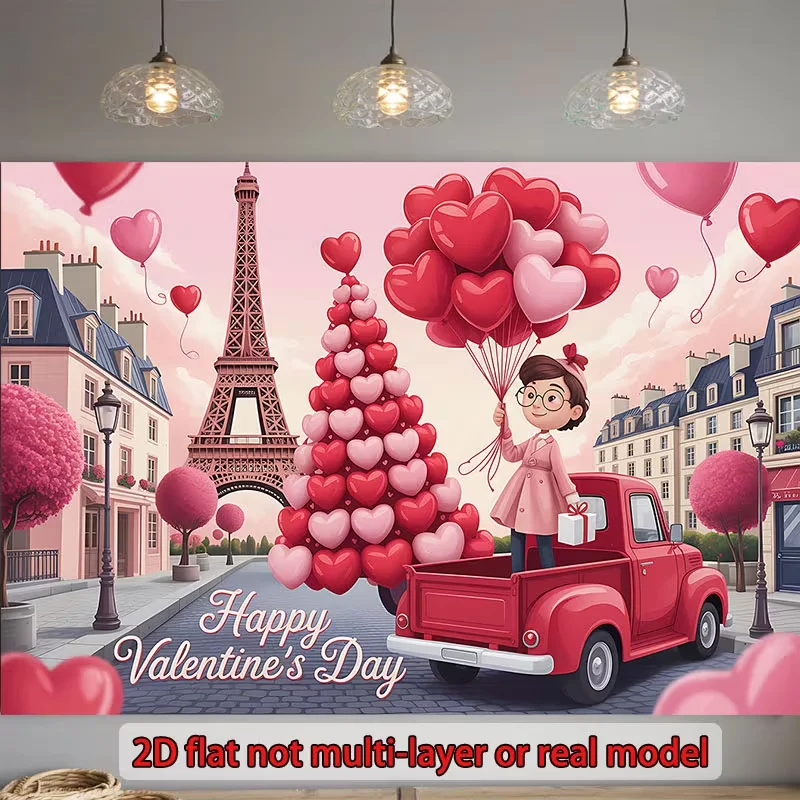 

Парижская башня, гобелен для девочек-любовь, украшение для вечеринки в честь Дня святого Валентина, ткань/романтическая гостиная, мягкая настенная живопись