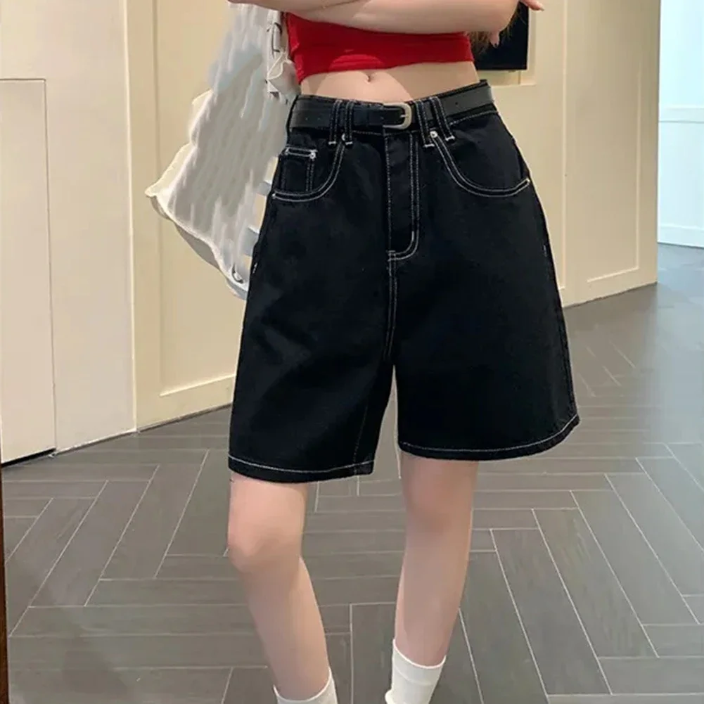 2025년 새로운! 트렌디한 핫 걸 스타일 더블 라인 하이 웨이스트 와이드 레그 팬츠, 루즈하면서도 슬림한 캐주얼 & 패셔너블한 룩