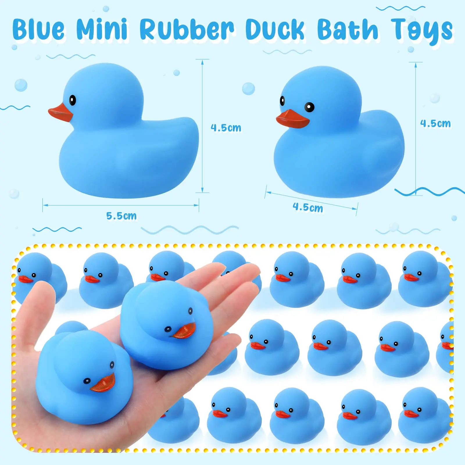 36/48/60 Pcs Mini Rubber Ducks for Kids Children Party Favors Bulk Bath Ducks Summer Pool Floating Toys Duck Birthday Gifts