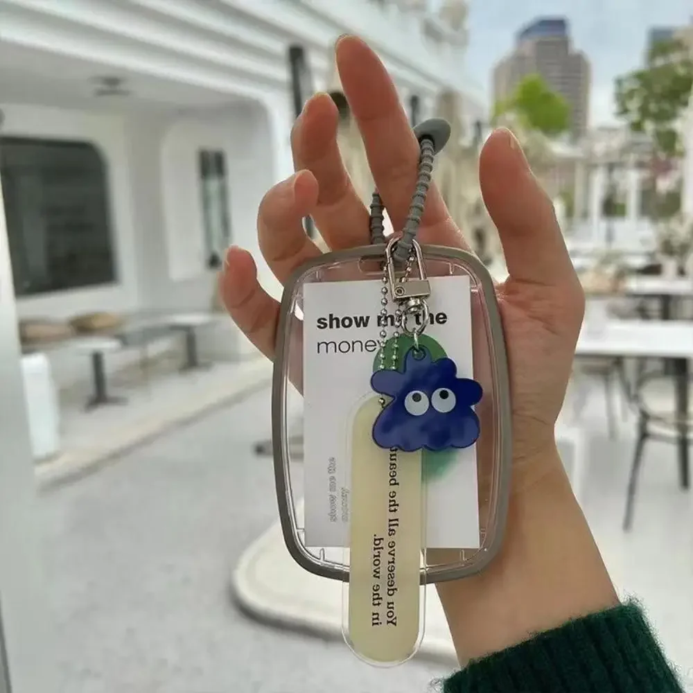 

Card Cover Key Holder Photo Display Holder INS Transparent Card Hold Korean Style Pendant Key Ring Ornaments Women Card Cover