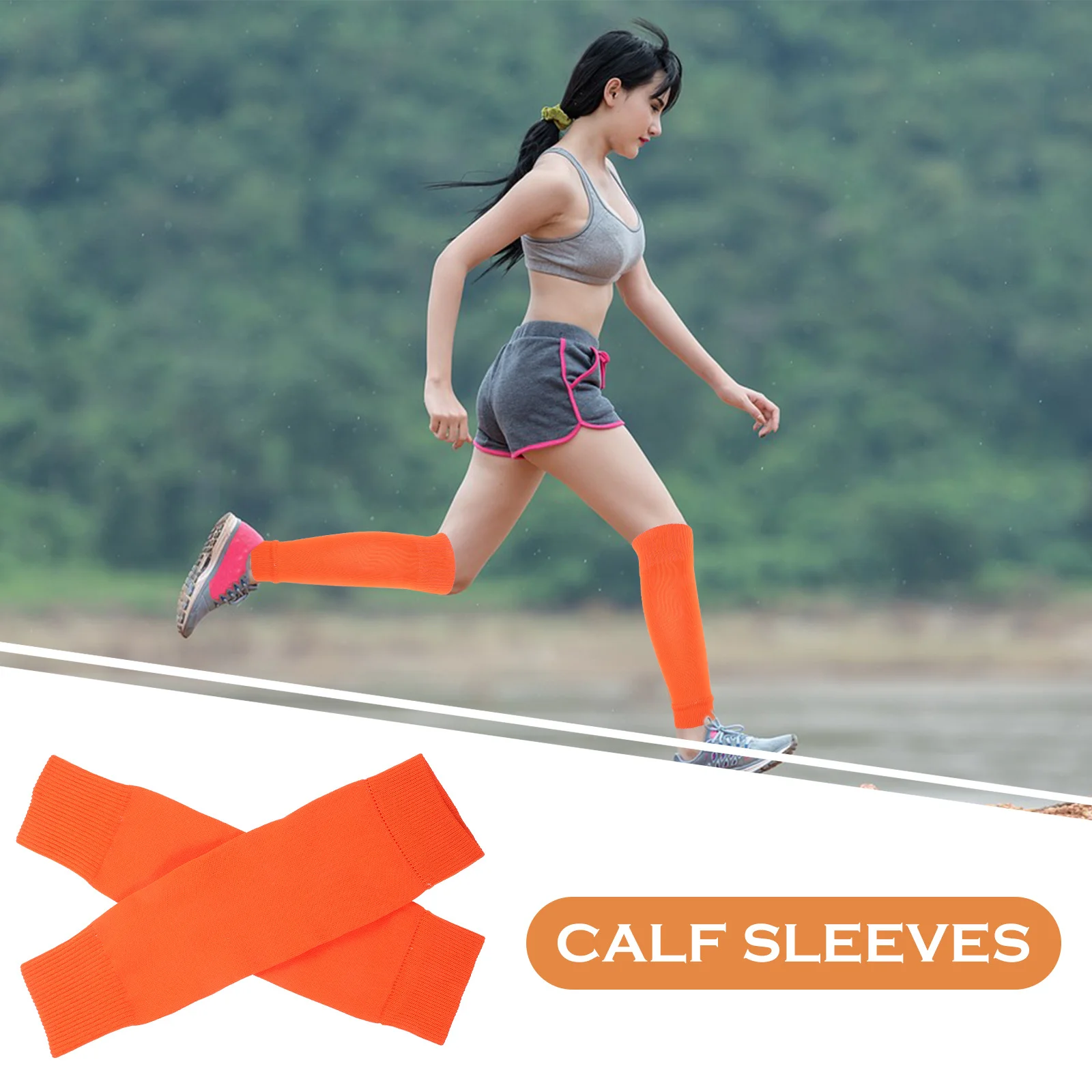

1 Pair Football Leg Sleeves Elastic Breathable Calf Compression Socks For Sports Running Soccer Basketball Outdoor Activities