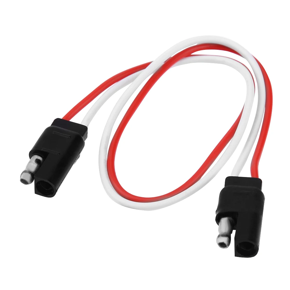 Flat Wire Connector 30.5cm/12in 2-Pin Plug Trailer Light Wiring Harness for Car Taillight Signal Synchronization Display