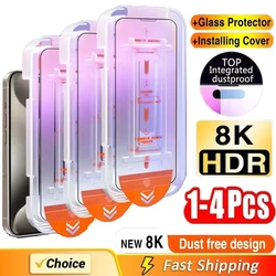 8K Dust Free Glass For Xiaomi Redmi Note 13 12 11 8 9 10 Pro 14C 13C 12C 12S Mi 14 13T Poco X6 X5 X3 F6 M6 Pro Screen Protector